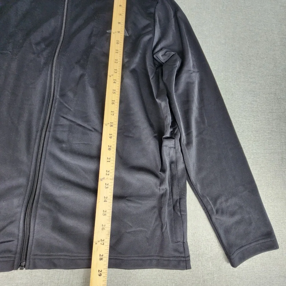Adidas Mens Full Zip Track Jacket Black Recycled Polyester XL NWT
